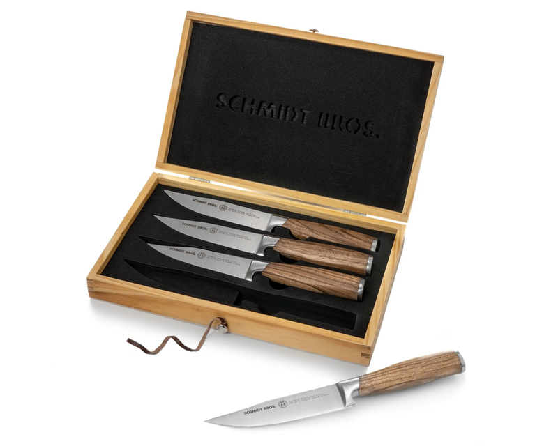 Zebra Wood 4-Piece Jumbo Steak Knife Set