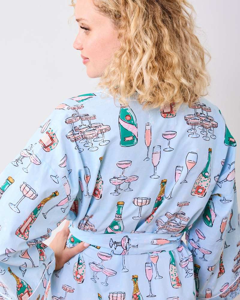 Getting Ready Robe Champagne Towers, Soft Blue