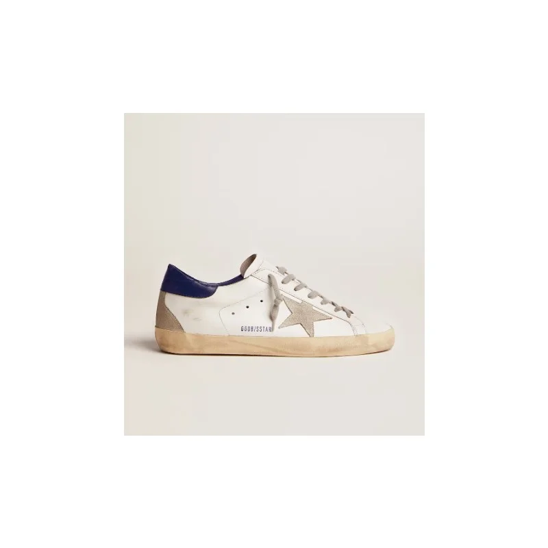 Women's Super-Star Sneakers with Suede Star and Blue Heel Tab