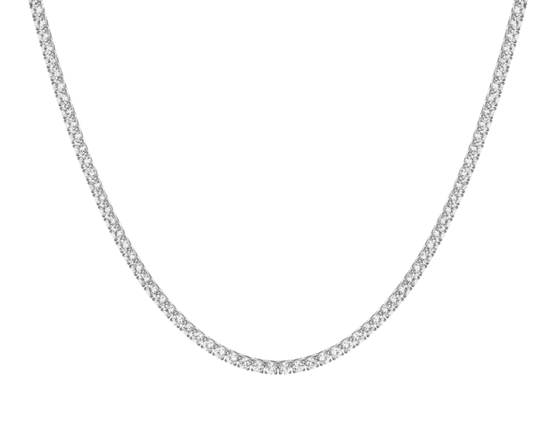 Unbreakable Lab Grown White Sapphire Tennis Necklace