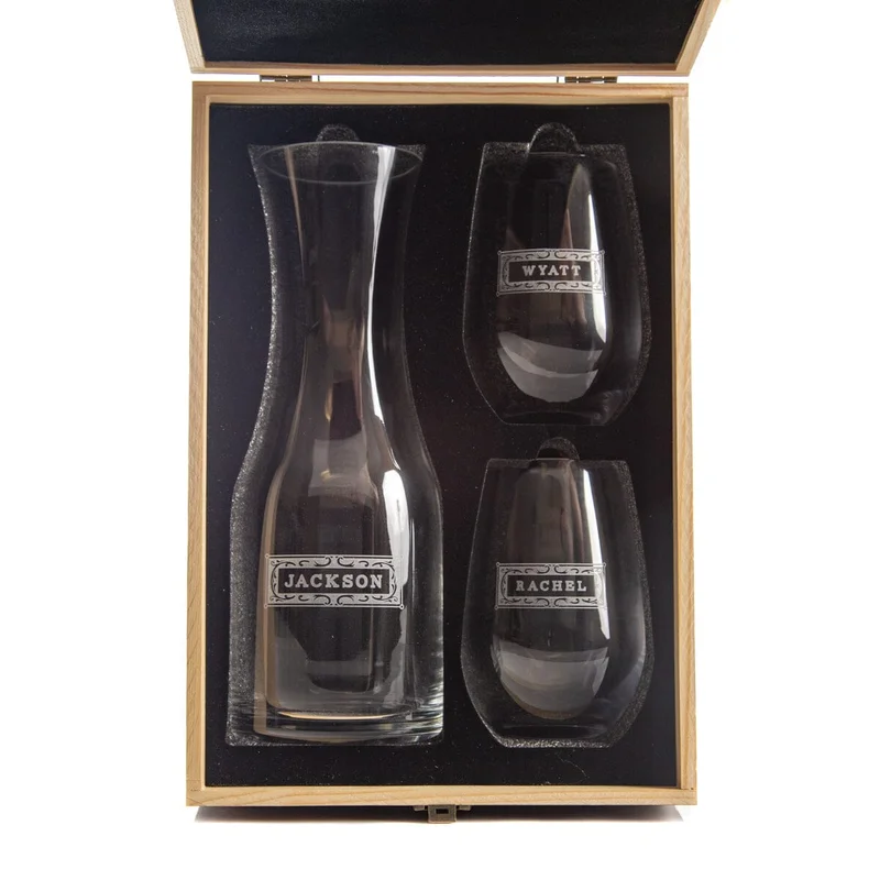 Personalized Wine Decanter and Glass Set 