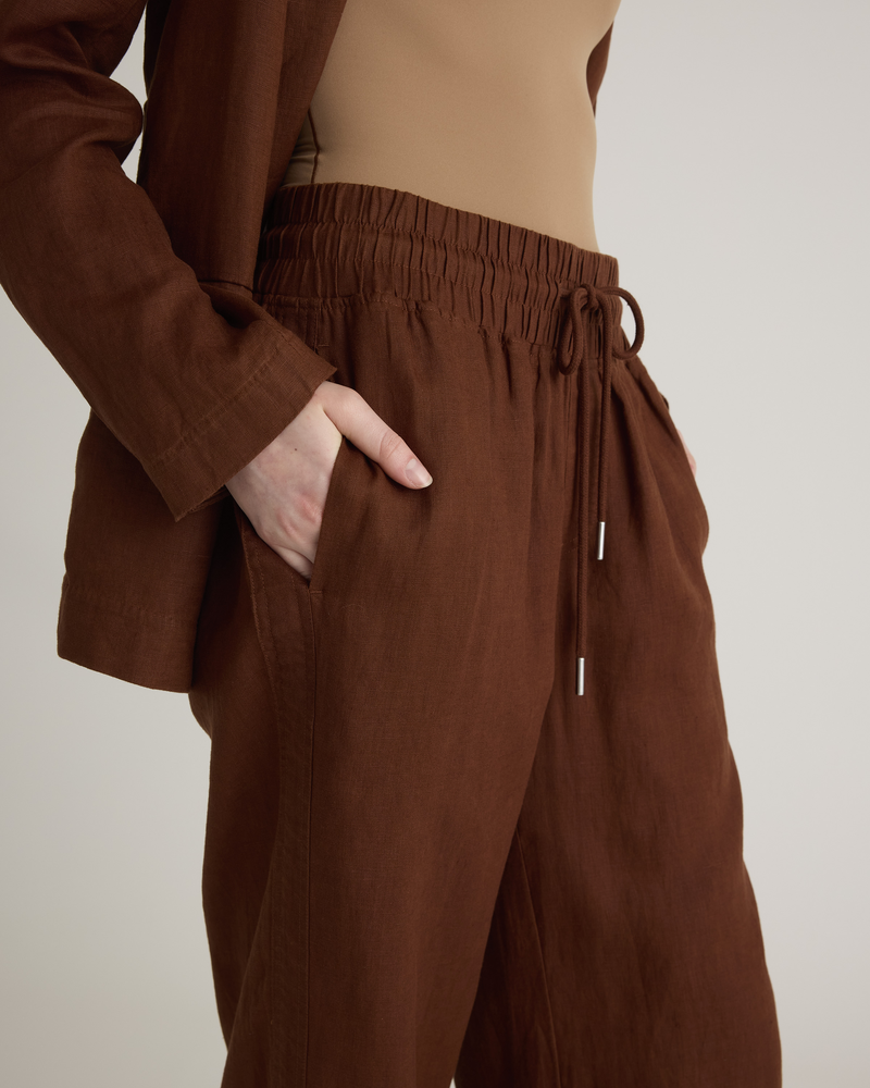 100% European Linen Wide Leg Pants