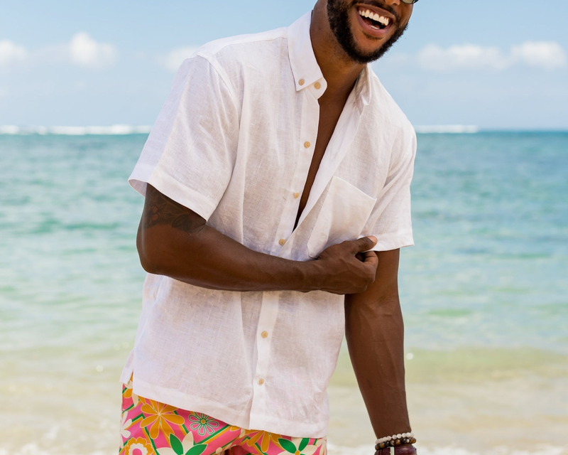 The Casa Blanca White Linen Short Sleeve Shirt