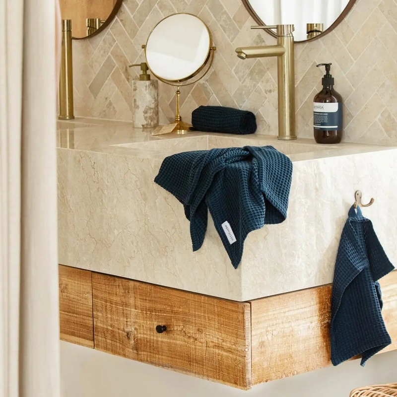 Bamboo Waffle Hand Towel Set of 2