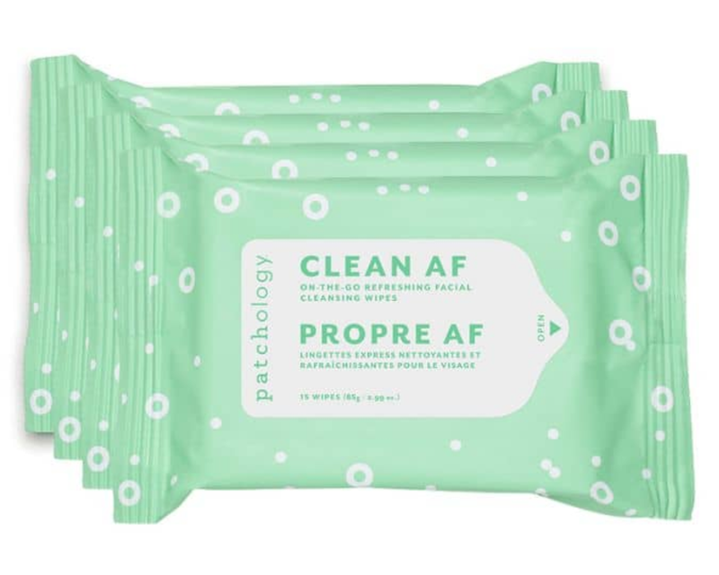 Clean AF On-The-Go Refreshing Facial Cleansing Wipes 4 Pack