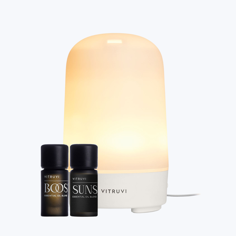 Branded Vitruvi Glow Diffuser and Essential Oils Bundle Set