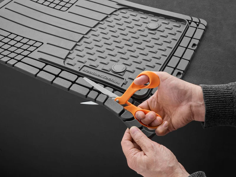 Trim-to-Fit Front and Rear 3-Piece Floor Mat Set with Over the Hump Mat