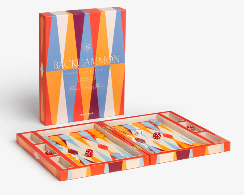 Lacquered Backgammon Set