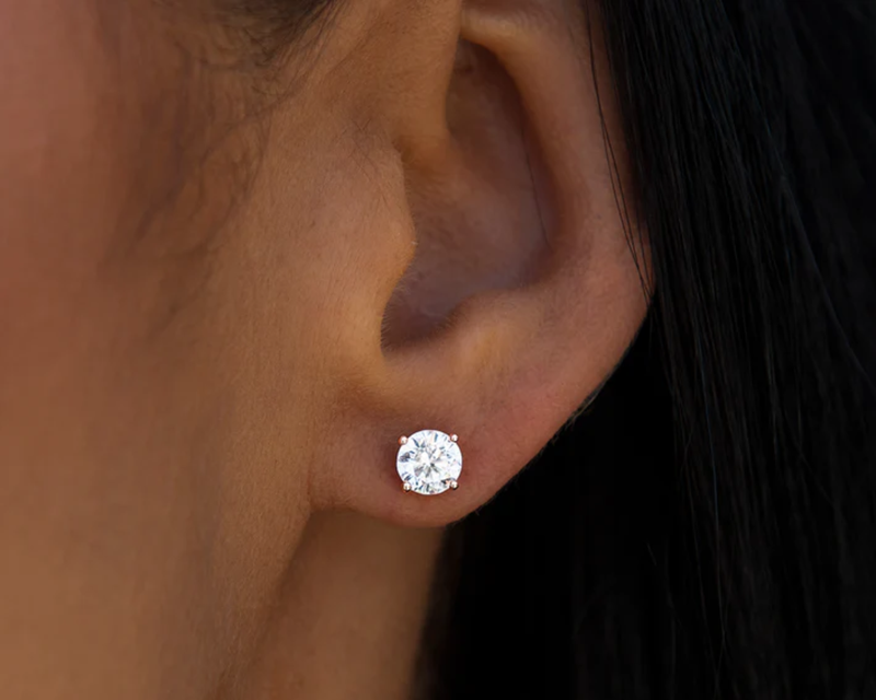 Women's 5mm Round Cut CZ Stud Earrings