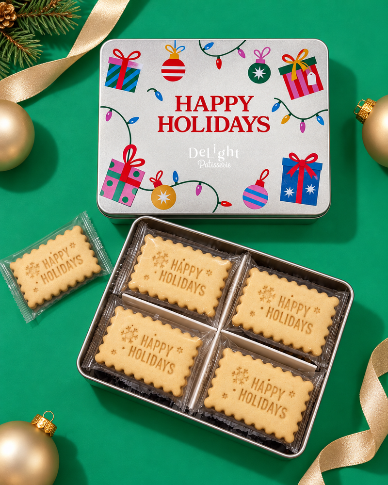 Happy Holidays Cookie Tin
