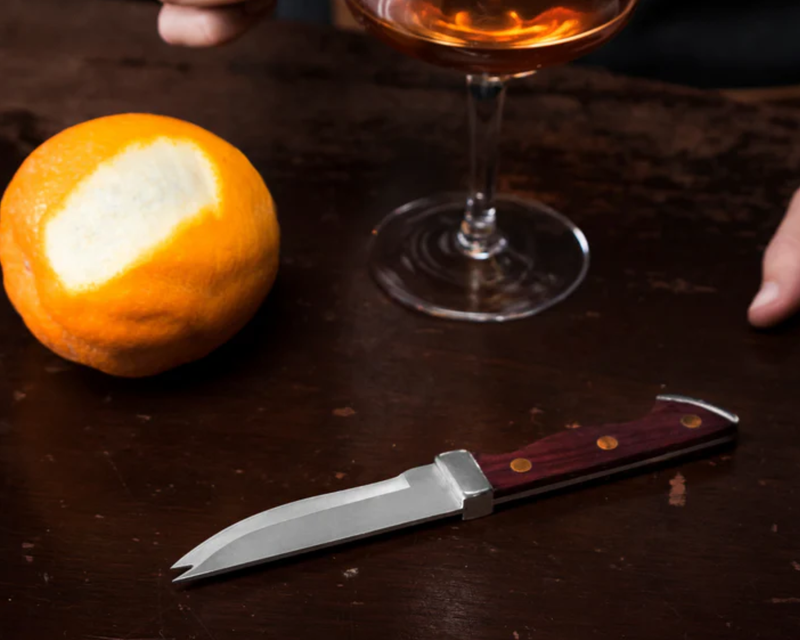 Professional Bartender Knife with Acacia Wood Handle