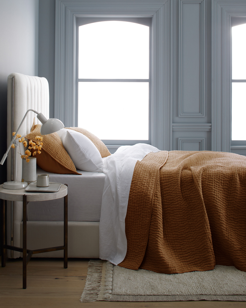 European Linen Cotton Stitch Quilt, King