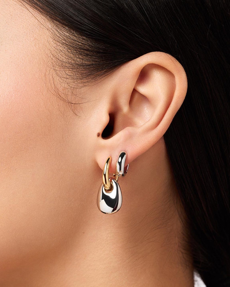 Kayla Two Tone Gold Drop Earrings