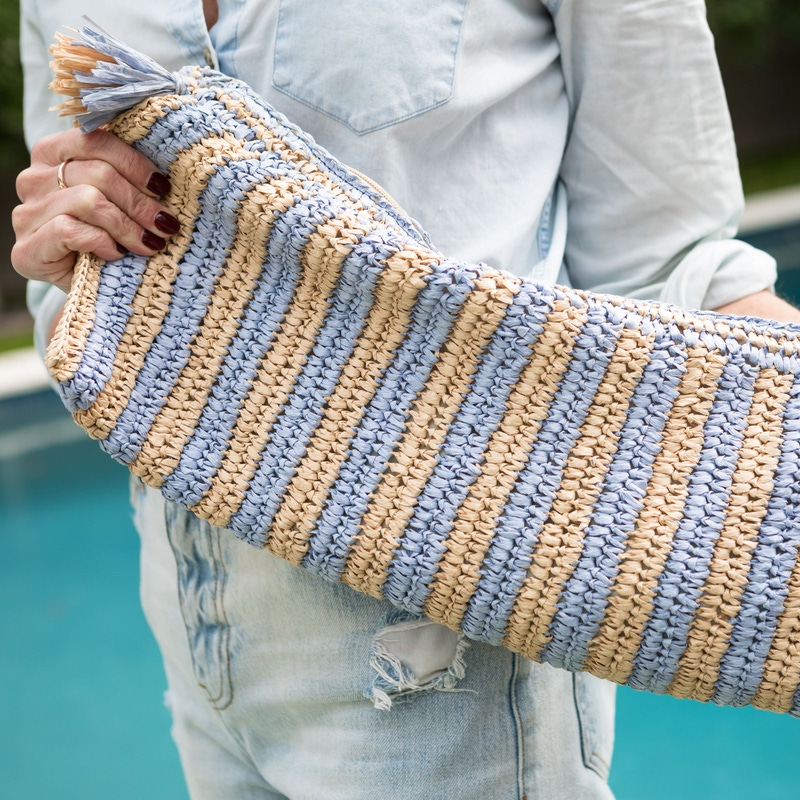 Raffia Mahjong Tile & Rack Bag