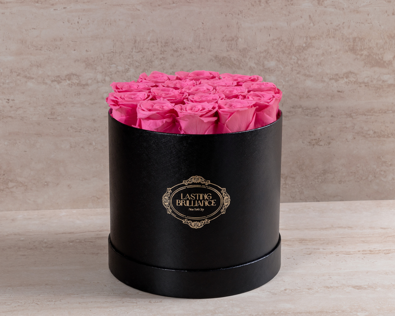 Signature 13 Pink Roses In Black Box