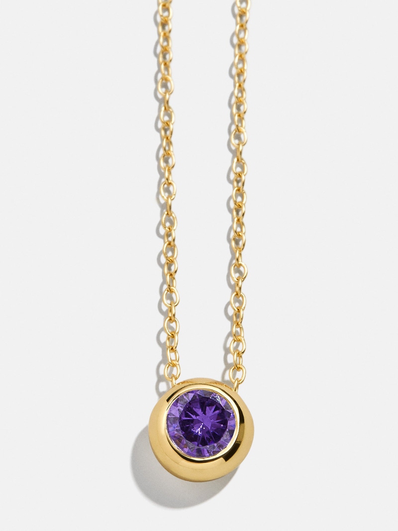 18K Gold Birthstone Pendant Necklace