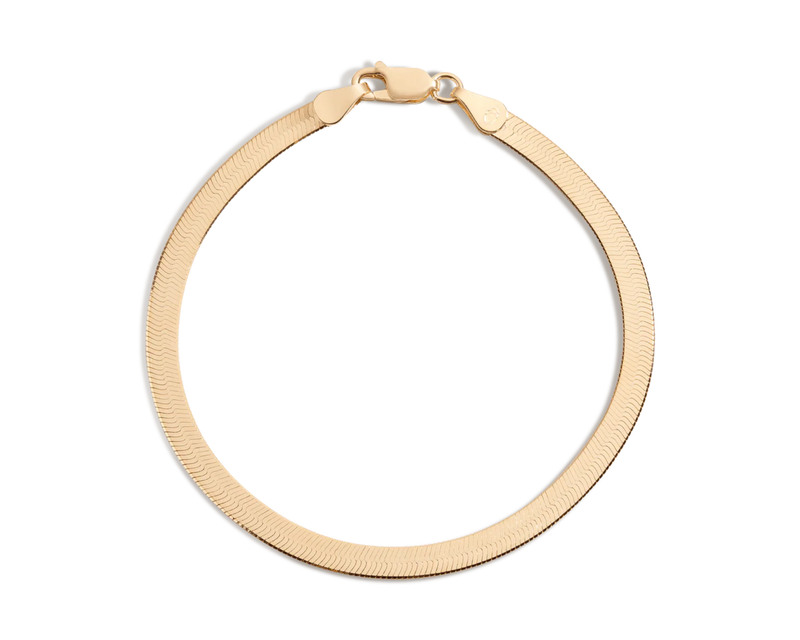 Gold Herringbone Chain Bracelet