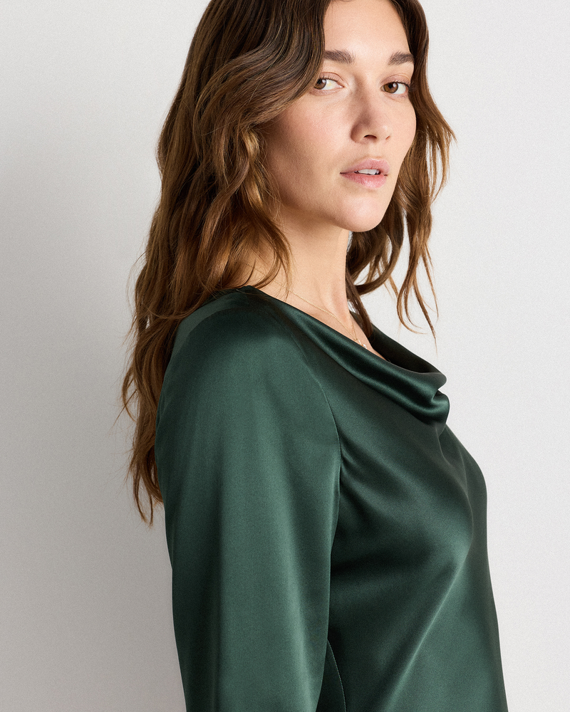 100% Washable Silk Long Sleeve Mini Dress