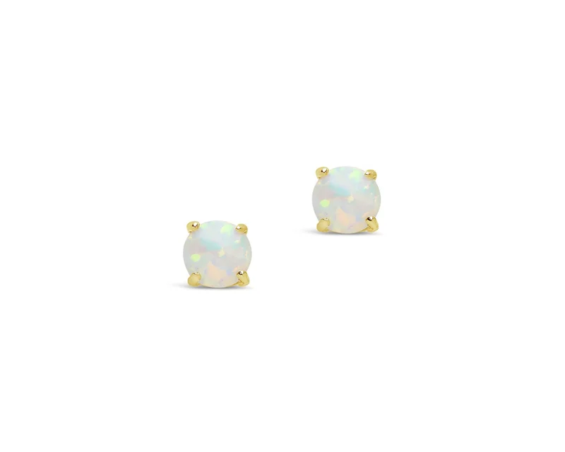 Sterling Silver 6mm Opal Earring Studs