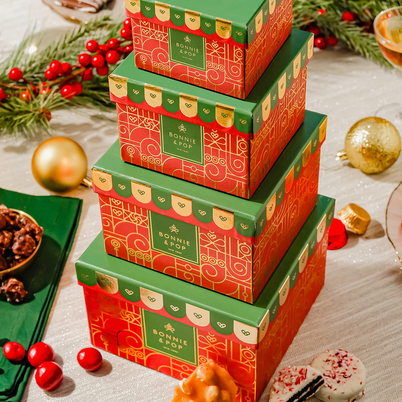 Three-Tier Tower of Holiday Chocolates, Caramels & Treats