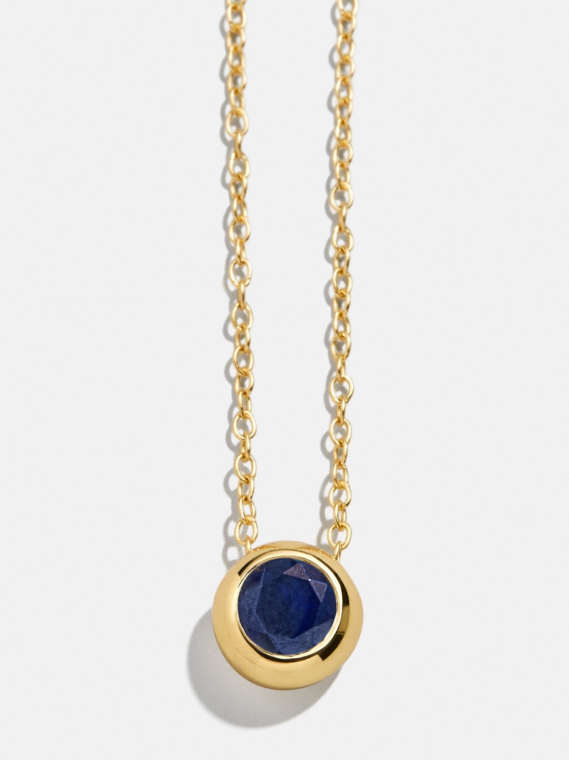 18K Gold Birthstone Pendant Necklace
