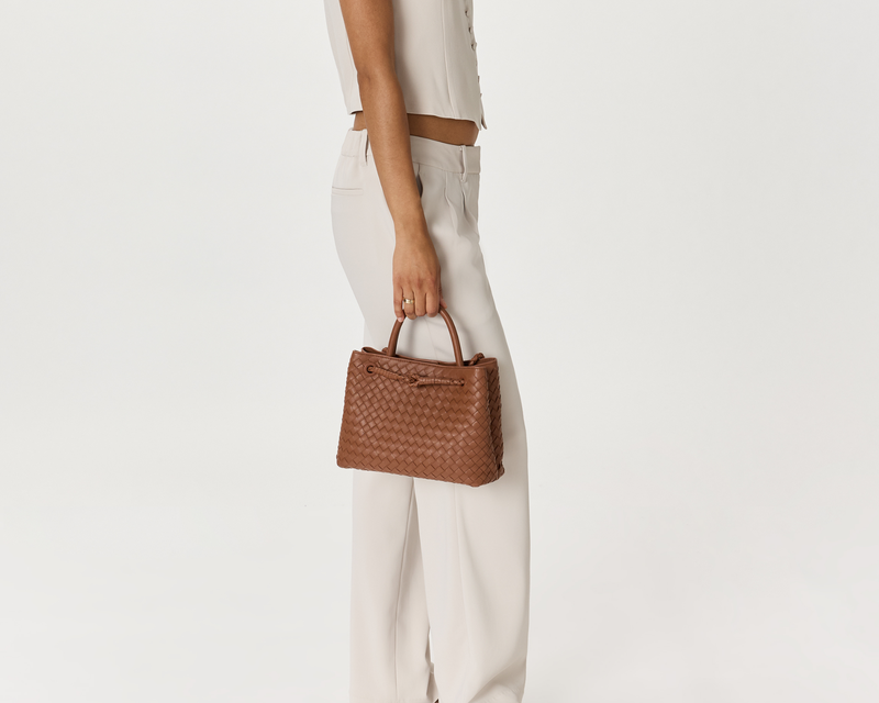 Italian Leather Handwoven Mini Satchel