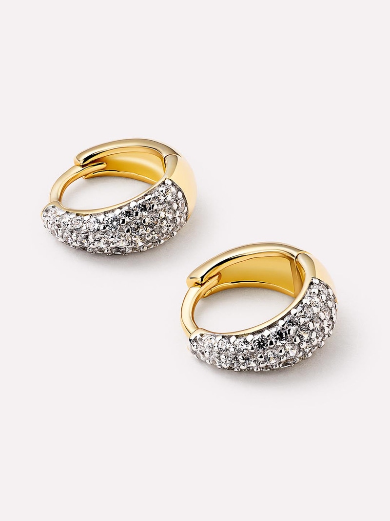 Nate Pave Huggie Earrings
