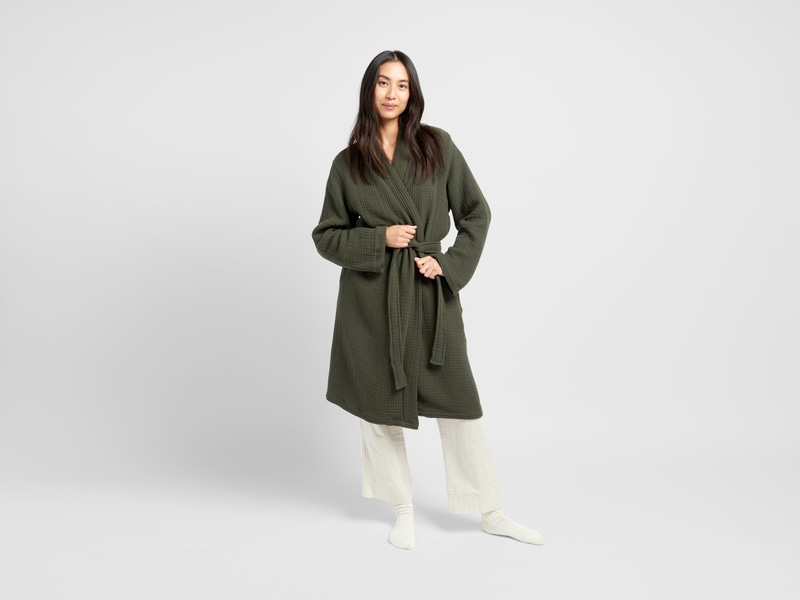 Cloud Cotton Robe, Evergreen