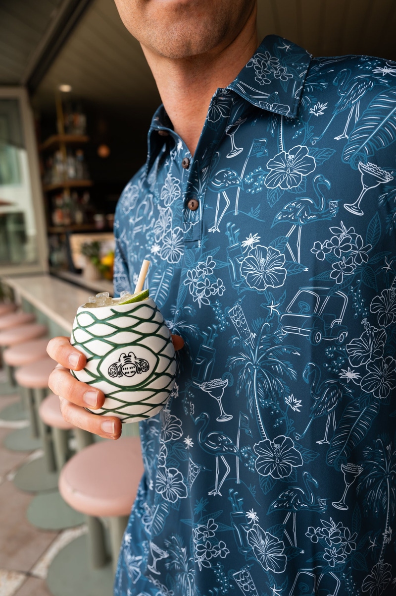 The 19th Hole Navy Golf Shirt