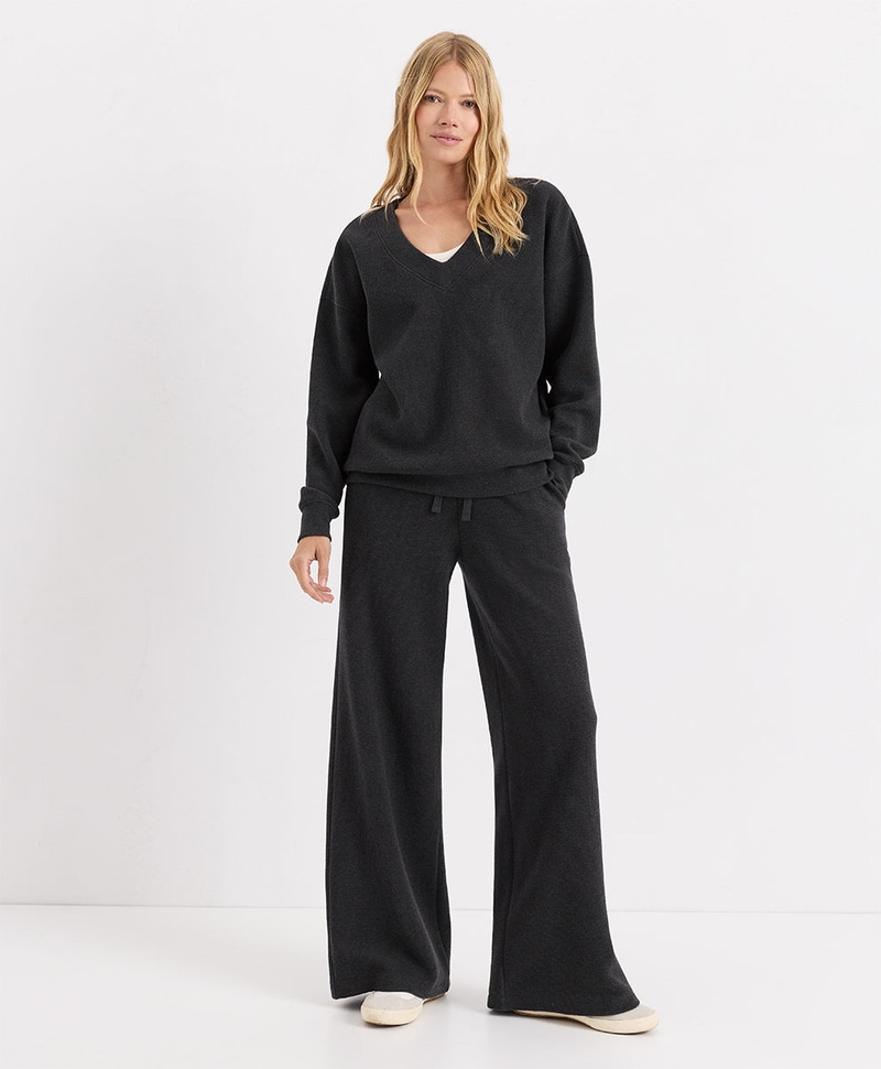 Women's Organic Luxe Waffle Wide Leg Pant