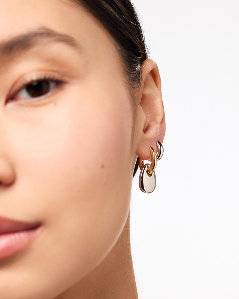 Kayla Two Tone Gold Drop Earrings