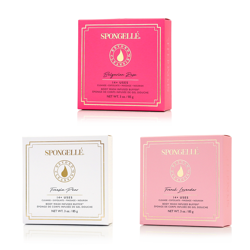 Boxed Flower Body Wash Infused Sponge Sets Trio