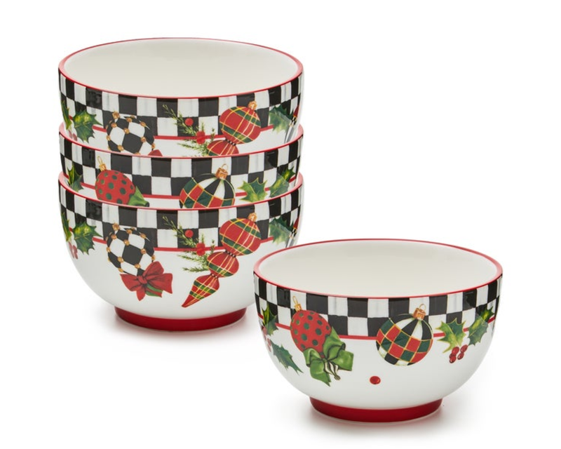 Deck The Halls Breakfast Bowls, Set of 4