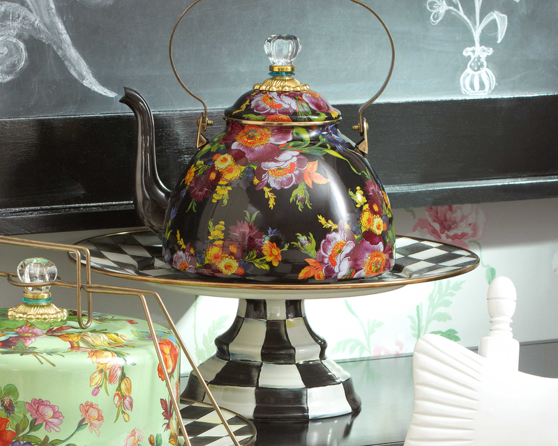 Large Enamel Pedestal Platter