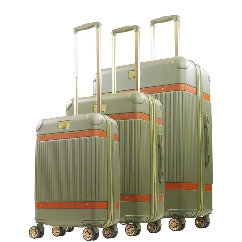 3 Piece Hardside Luggage Set with Stripes