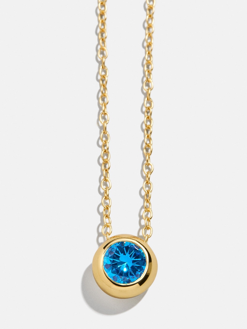18K Gold Birthstone Pendant Necklace