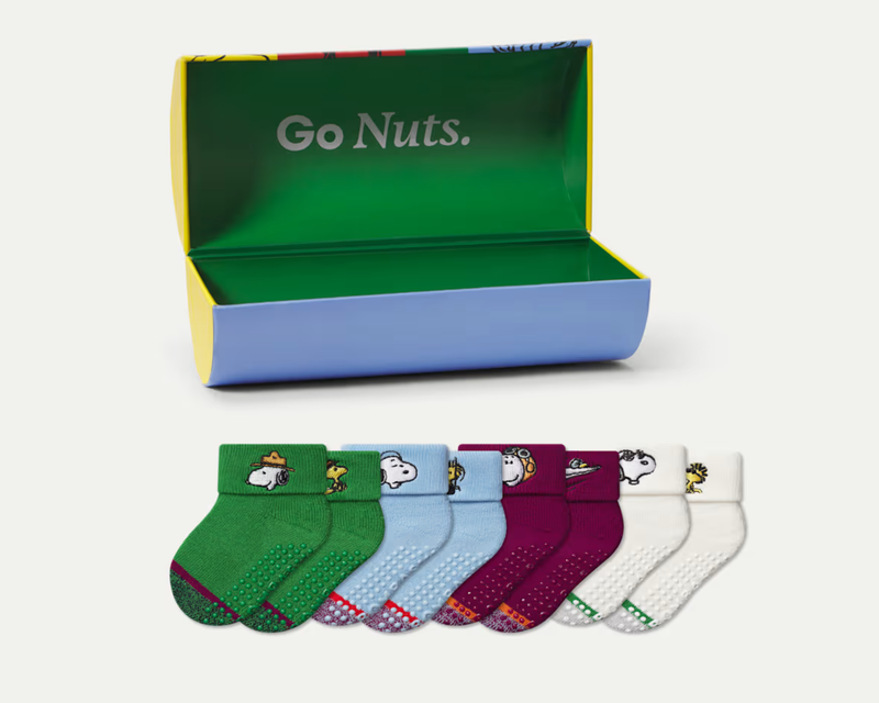 Peanuts x Bombas Baby Gripper Slipper Calf Sock 4-Pack Gift Box