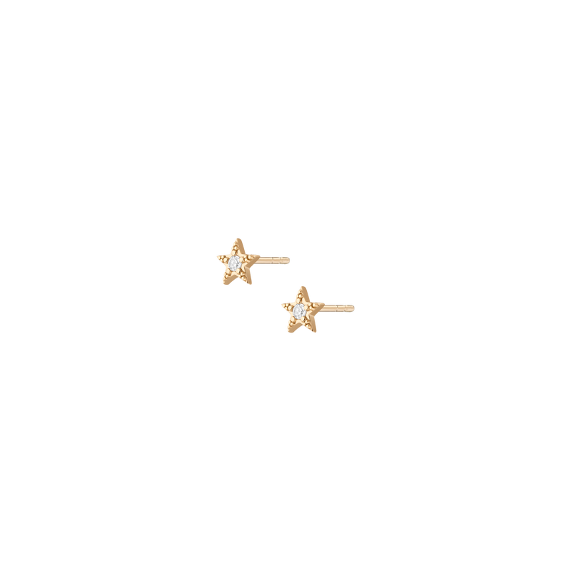 Lab Grown White Sapphire Star Stud Earrings