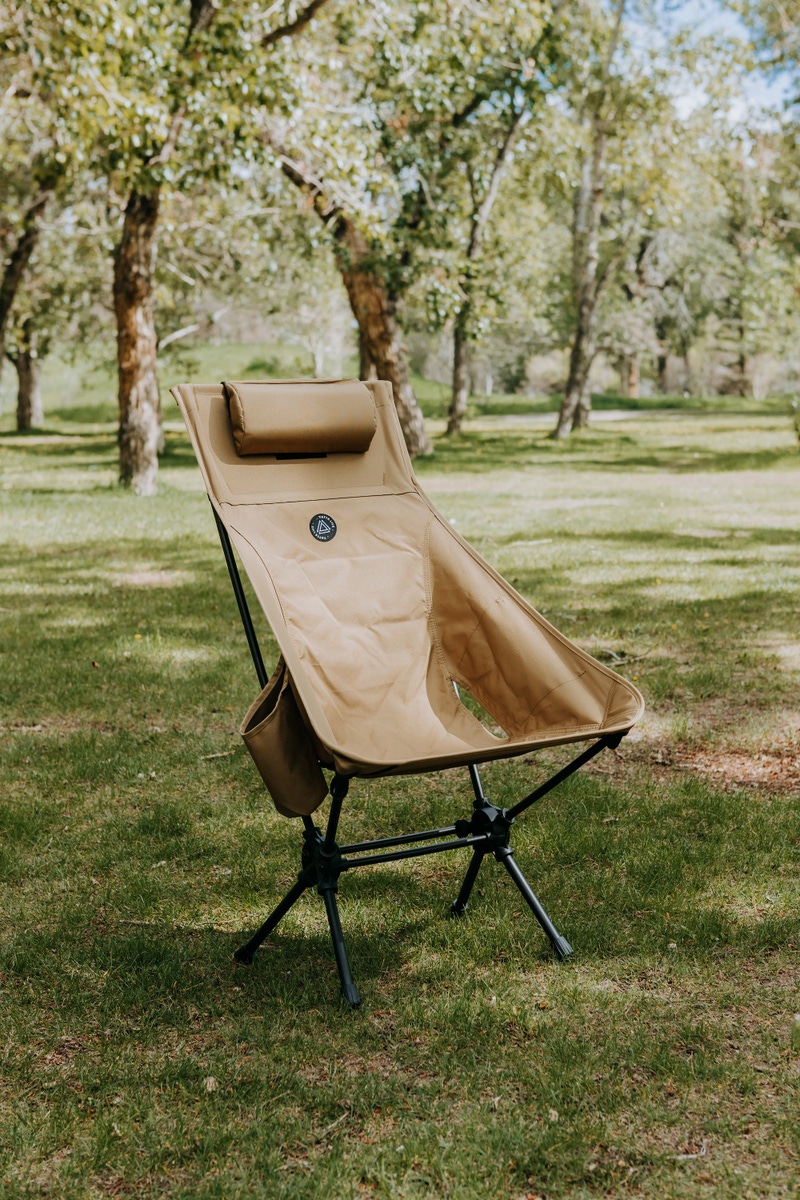High Back Ultralight Folding Camping Chair with Storage Pouches