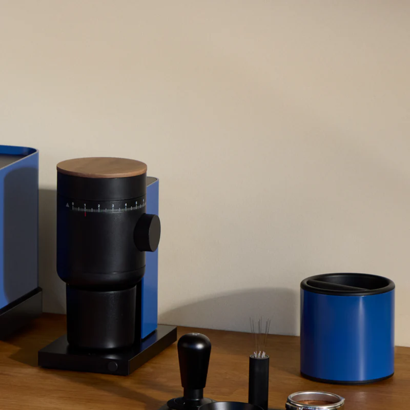Branded Opus 2 Conical Burr Grinder - Wood Lid