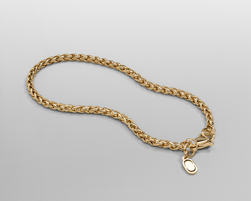 Gold Wheat Bracelet 3mm