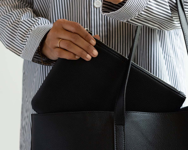 Vegan Leather Zip Pouch