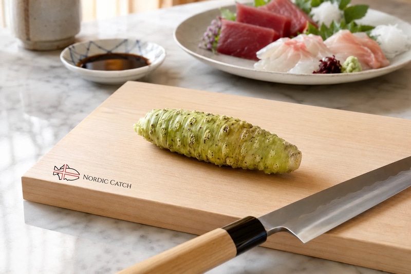Fresh Japanese Wasabi Root & Steel Shark Grater Bundle