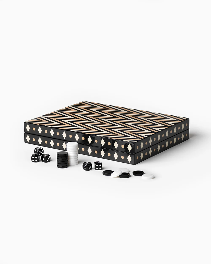 Lacquered Backgammon Set
