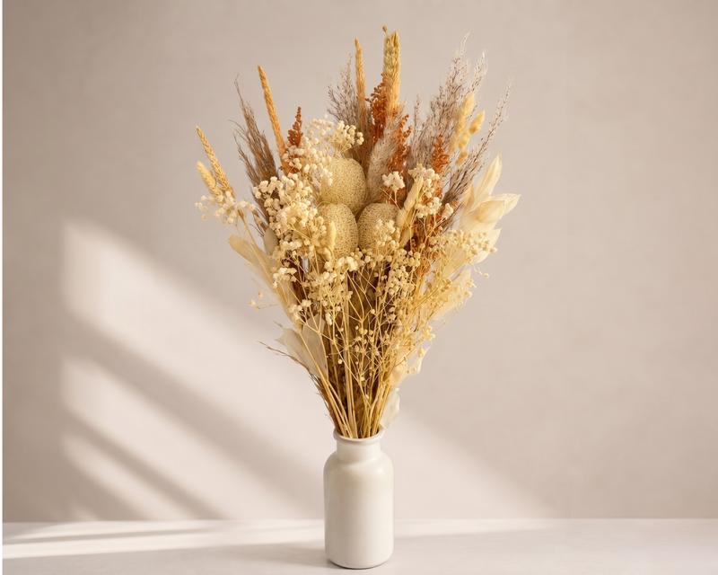 Majestic Dried Flower Bouquet with Vase
