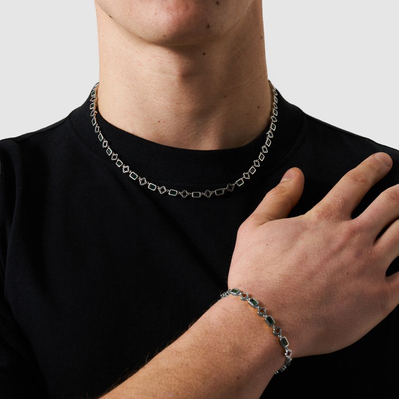 Onyx Gemstone Clover Bracelet
