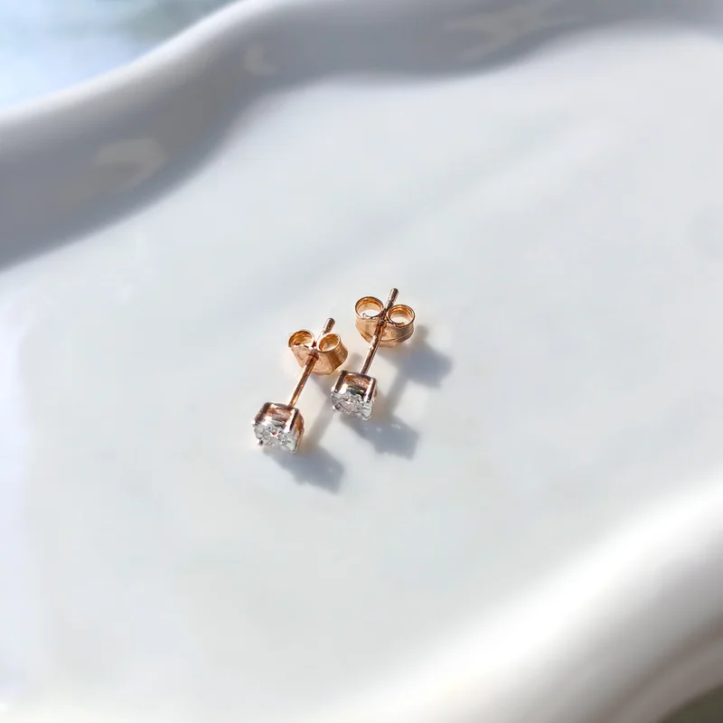 Sterling Silver Round Brilliant-Cut Lab Grown Diamond Miracle-Set Stud Earrings