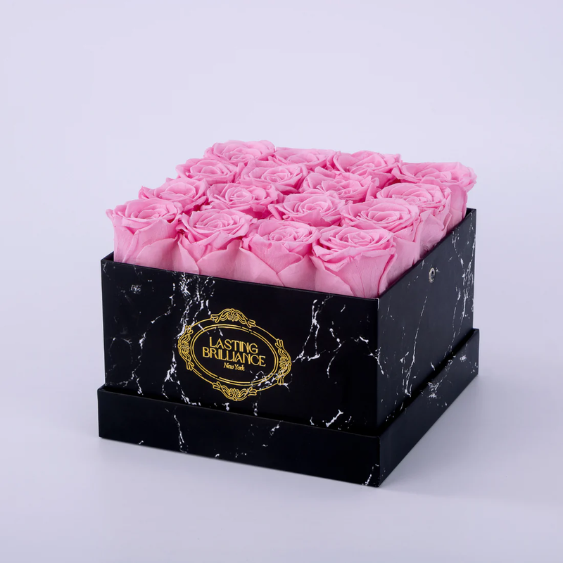 Ruby Crush 16 Pink Roses In Marble Box
