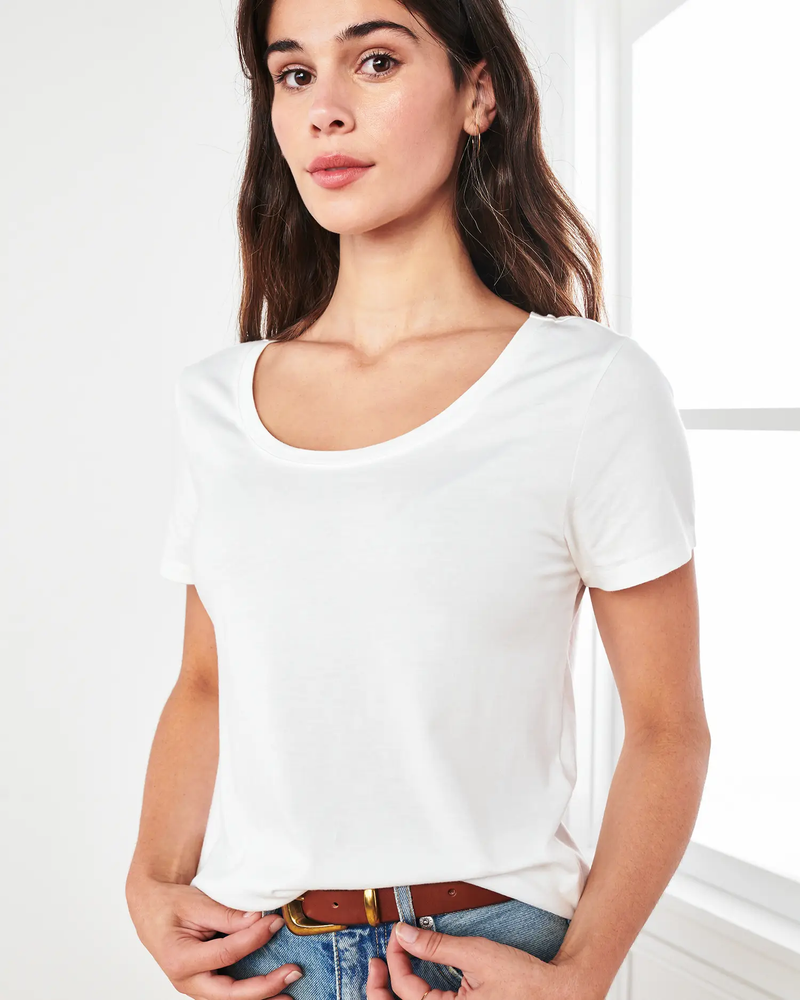 Cotton Modal Scoop Neck Tee