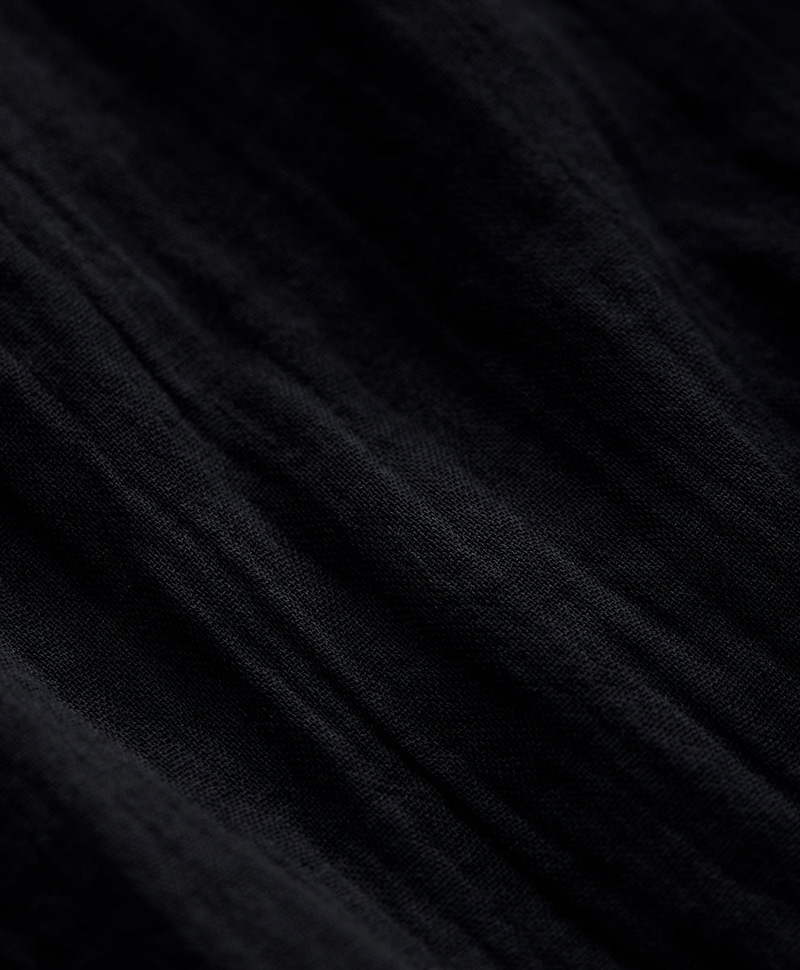 Women's Organic Coastal Double Gauze Oversized Shirt, Jet Black